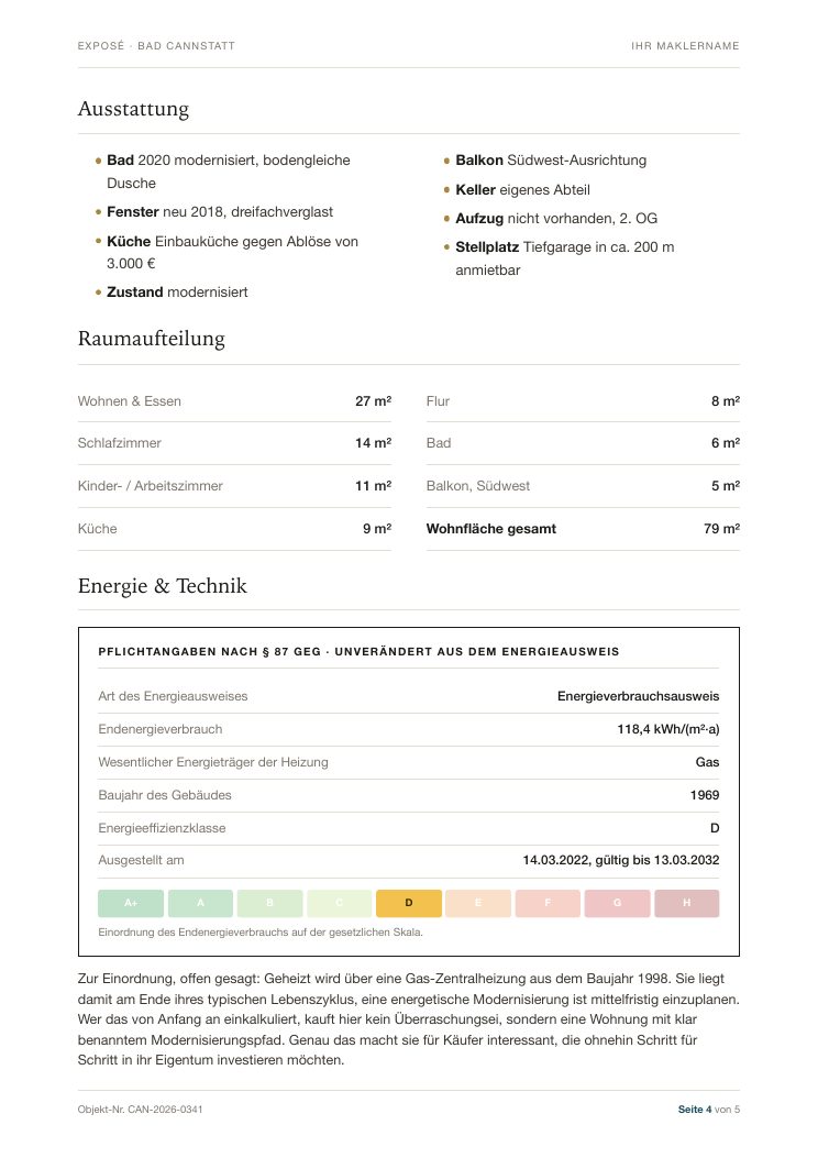 Seite mit Energieausweis-Pflichtangaben